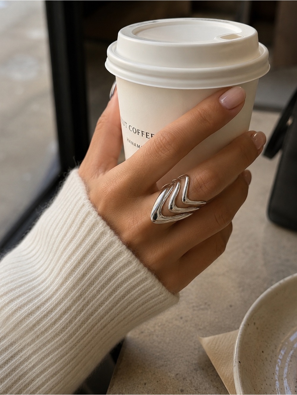 New 925 Silver Adjustable Ring Three Layers